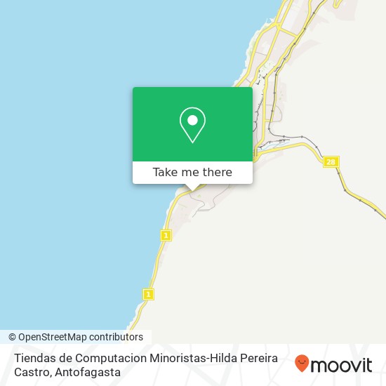 Mapa de Tiendas de Computacion Minoristas-Hilda Pereira Castro, Calle Travesía del Mar 03331 1240000 Playa Blanca, Antofagasta, Antofagasta