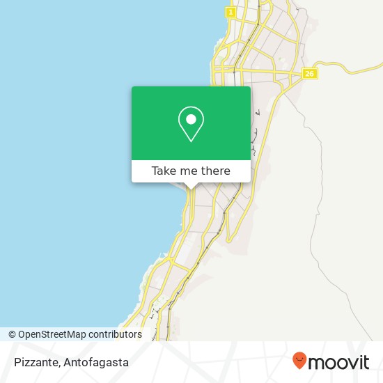 Mapa de Pizzante, Avenida José Miguel Carrera 1857 1240000 Antofagasta, Antofagasta, Antofagasta