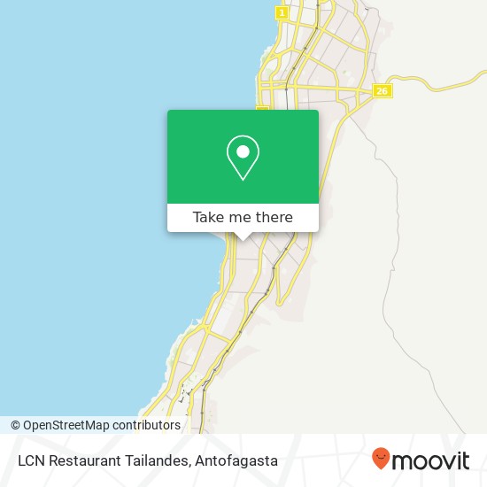 Mapa de LCN Restaurant Tailandes, Calle 14 de Febrero 1945 1240000 Antofagasta, Antofagasta, Antofagasta