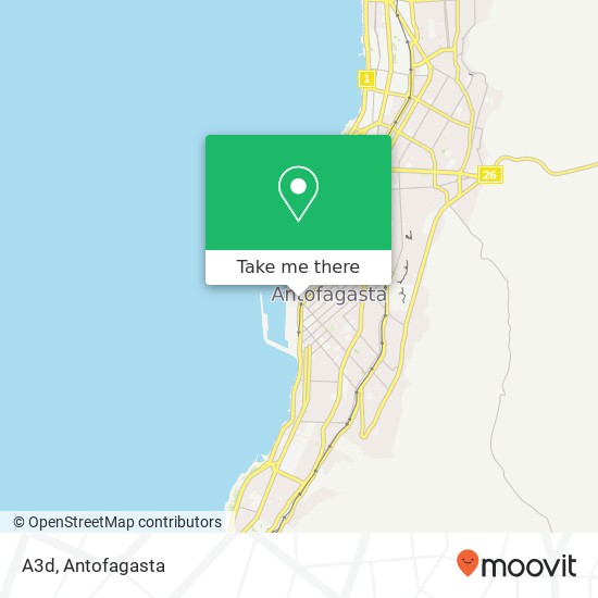 Mapa de A3d, Calle Costanera 1240000 Antofagasta, Antofagasta, Antofagasta