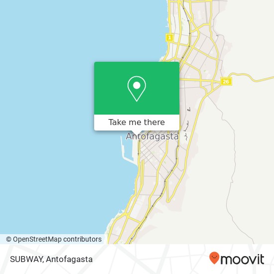SUBWAY, Calle Costanera 1240000 Antofagasta, Antofagasta, Antofagasta map