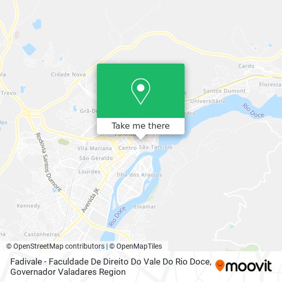 Mapa Fadivale - Faculdade De Direito Do Vale Do Rio Doce