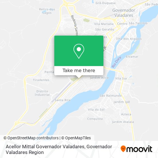 Acellor Mittal Governador Valadares map