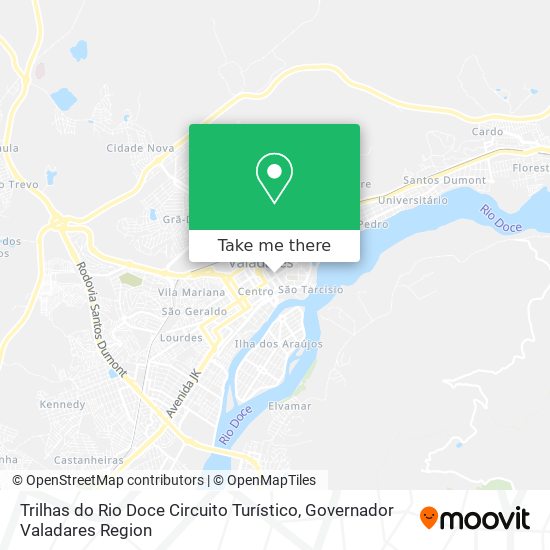 Mapa Trilhas do Rio Doce Circuito Turístico
