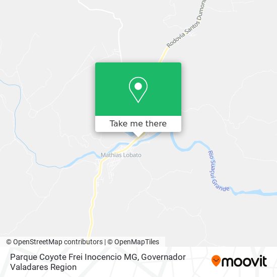 Mapa Parque Coyote Frei Inocencio MG