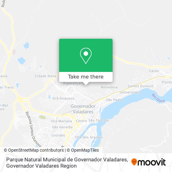 Parque Natural Municipal de Governador Valadares map