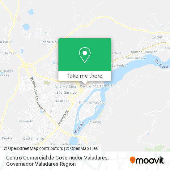 Mapa Centro Comercial de Governador Valadares