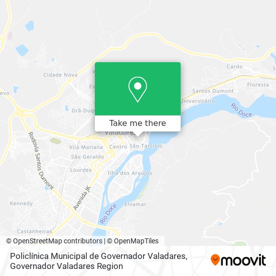 Mapa Policlínica Municipal de Governador Valadares