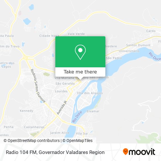 Radio 104 FM map