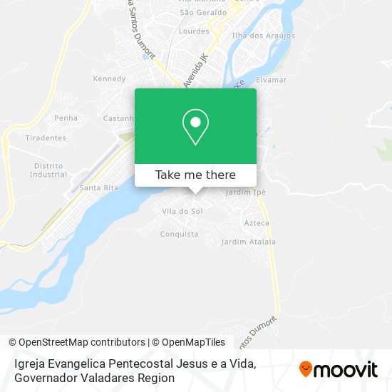 Mapa Igreja Evangelica Pentecostal Jesus e a Vida