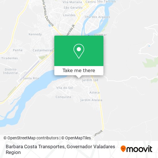 Barbara Costa Transportes map