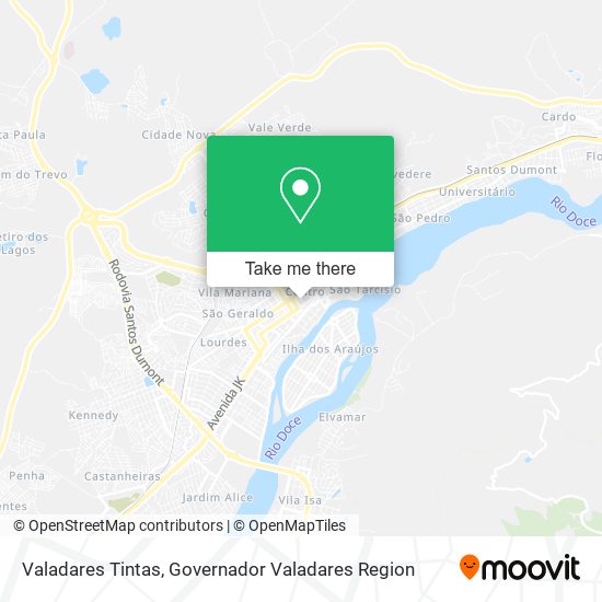 Valadares Tintas map