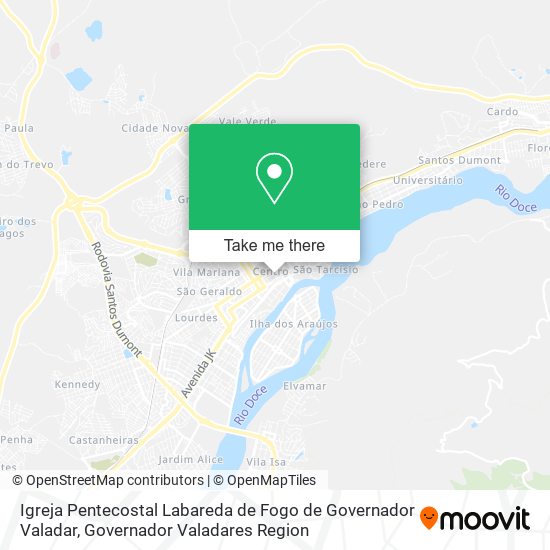 Mapa Igreja Pentecostal Labareda de Fogo de Governador Valadar