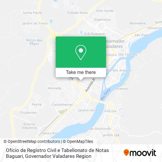 Mapa Ofício de Registro Civil e Tabelionato de Notas Baguari