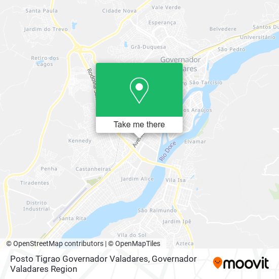 Mapa Posto Tigrao Governador Valadares