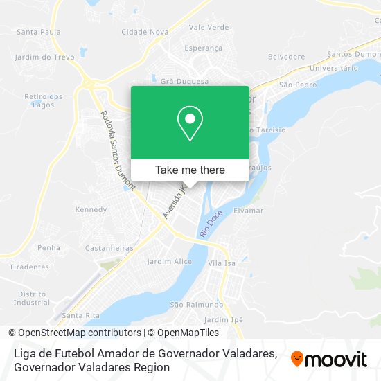 Mapa Liga de Futebol Amador de Governador Valadares