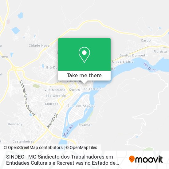 SINDEC - MG Sindicato dos Trabalhadores em Entidades Culturais e Recreativas no Estado de Minas Ger map