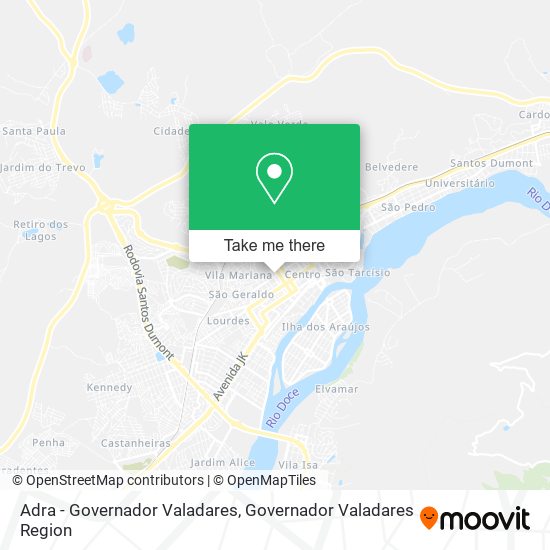 Mapa Adra - Governador Valadares