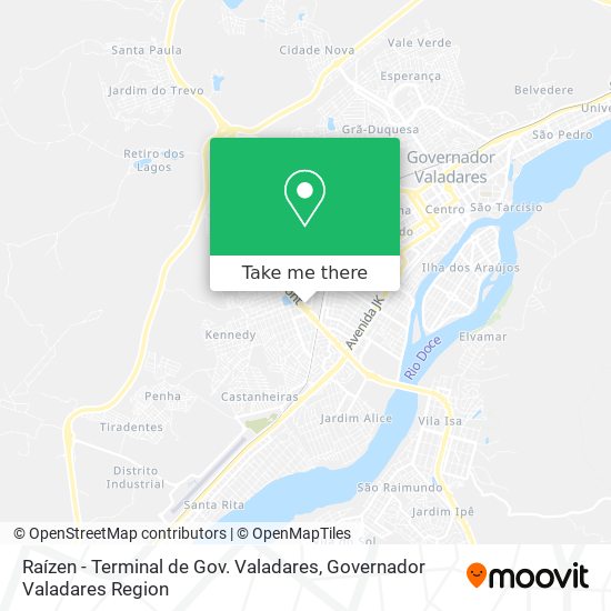 Raízen - Terminal de Gov. Valadares map