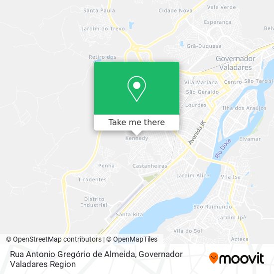 Mapa Rua Antonio Gregório de Almeida