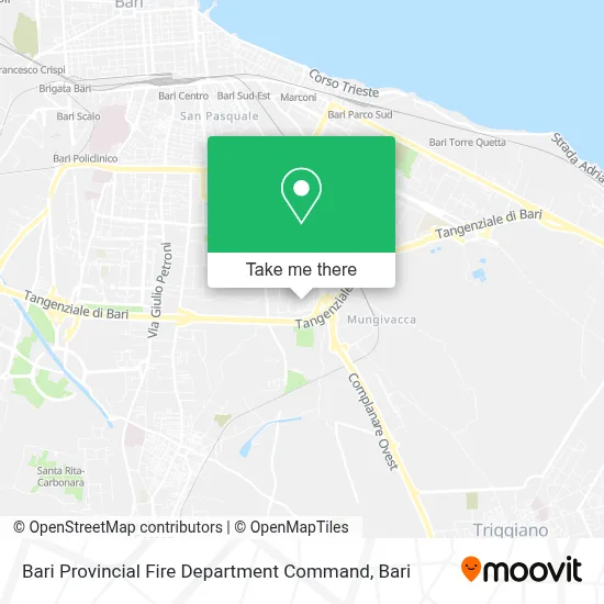 Bari Provincial Fire Department Command map