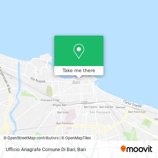 Ufficio Anagrafe Comune Di Bari map