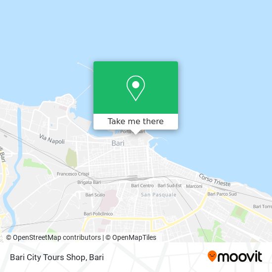 Bari City Tours Shop map