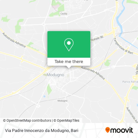 Via Padre Innocenzo da Modugno map