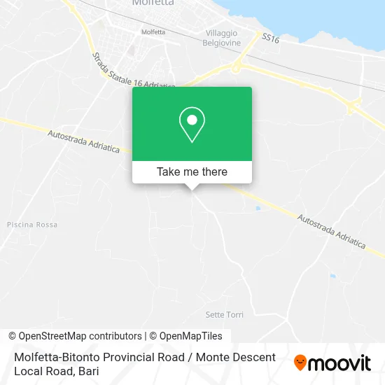 Molfetta-Bitonto Provincial Road / Monte Descent Local Road map