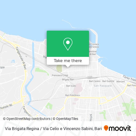 Via Brigata Regina / Via Celio e Vincenzo Sabini map