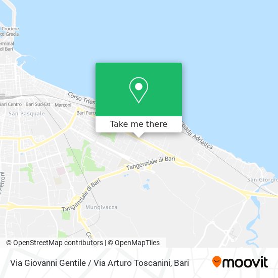 Via Giovanni Gentile / Via Arturo Toscanini map