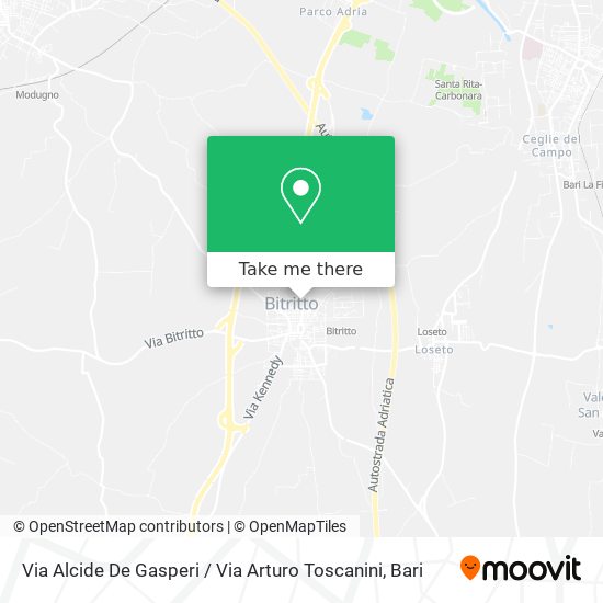 Via Alcide De Gasperi / Via Arturo Toscanini map