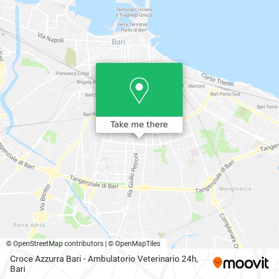 Croce Azzurra Bari - Ambulatorio Veterinario 24h map