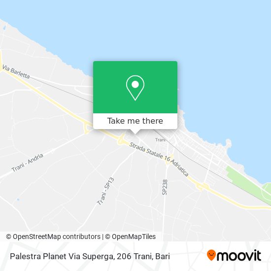 Palestra Planet Via Superga, 206 Trani map