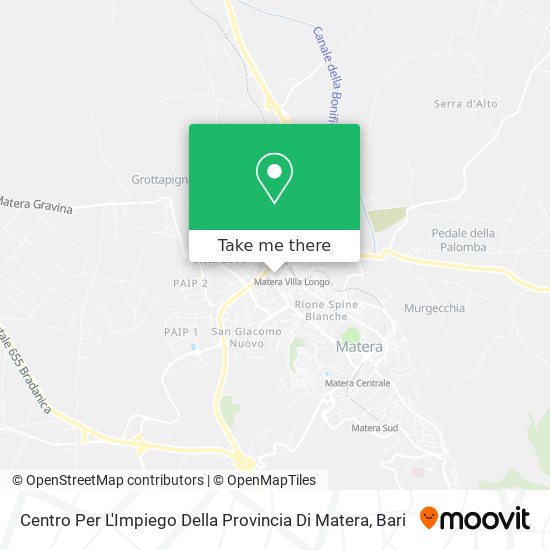 Centro Per L'Impiego Della Provincia Di Matera map