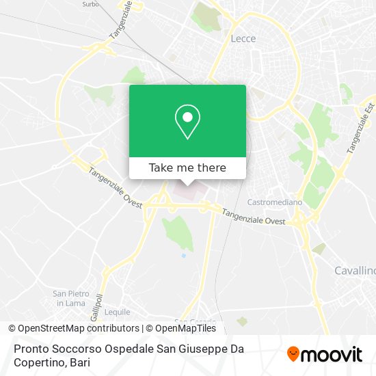 Pronto Soccorso Ospedale San Giuseppe Da Copertino map