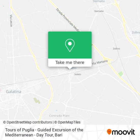 Tours of Puglia - Guided Excursion of the Mediterranean - Day Tour map