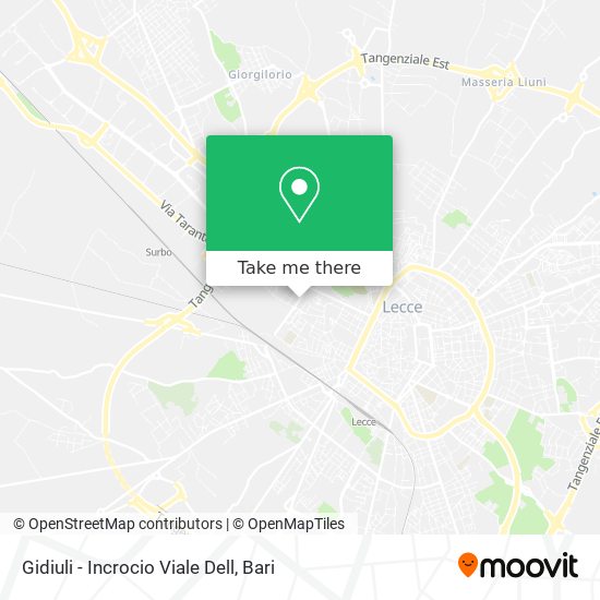 Gidiuli - Incrocio Viale Dell map