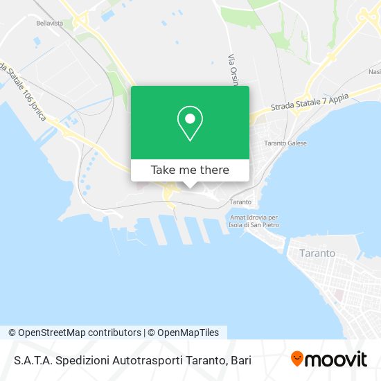 S.A.T.A. Spedizioni Autotrasporti Taranto map