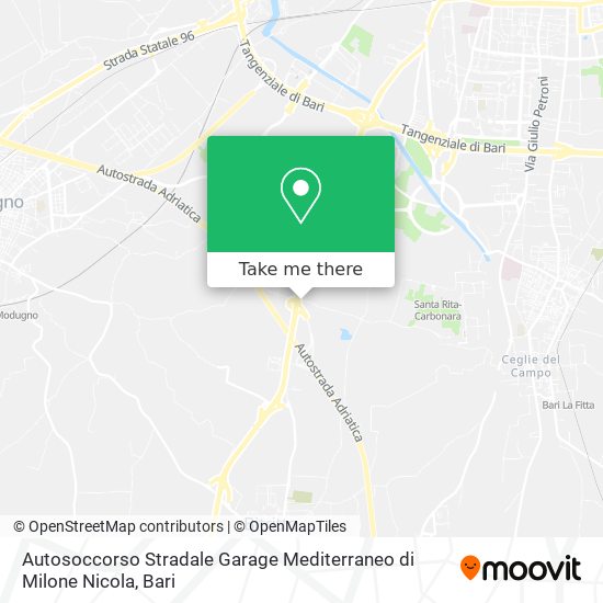 Autosoccorso Stradale Garage Mediterraneo di Milone Nicola map