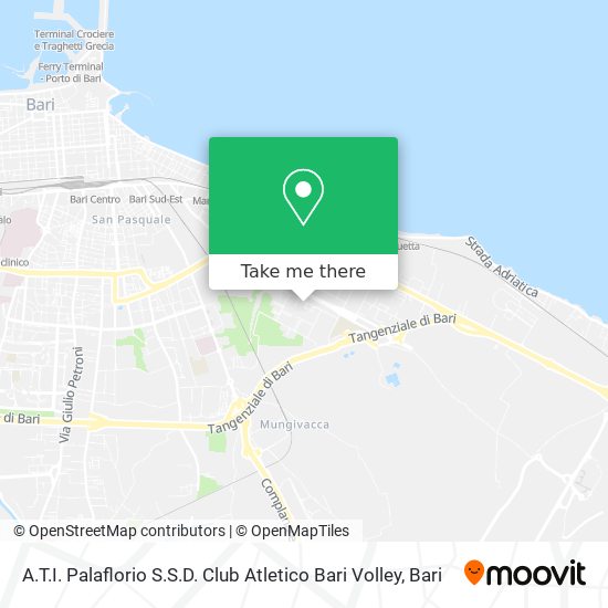 A.T.I. Palaflorio S.S.D. Club Atletico Bari Volley map