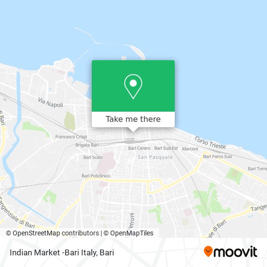 Indian Market -Bari Italy map