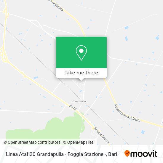 Linea Ataf 20 Grandapulia - Foggia Stazione - map