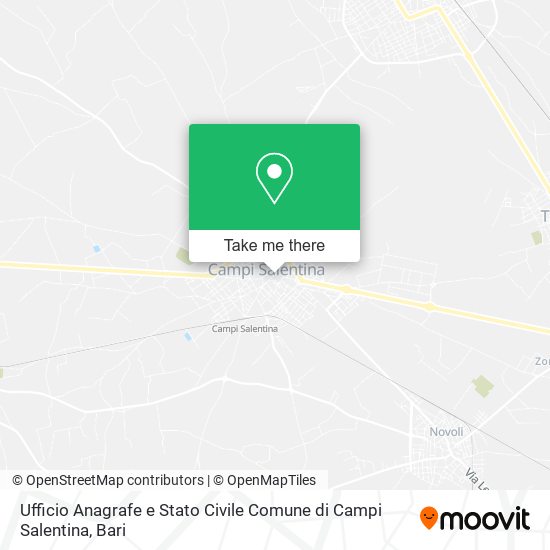 Ufficio Anagrafe e Stato Civile Comune di Campi Salentina map