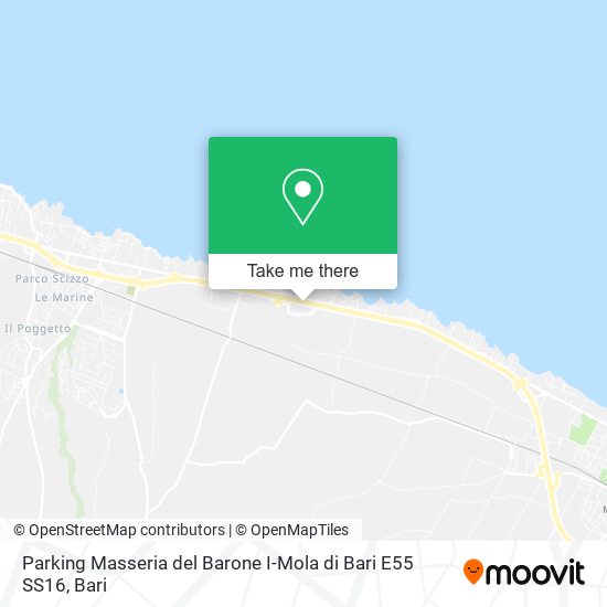 Parking Masseria del Barone I-Mola di Bari E55 SS16 map