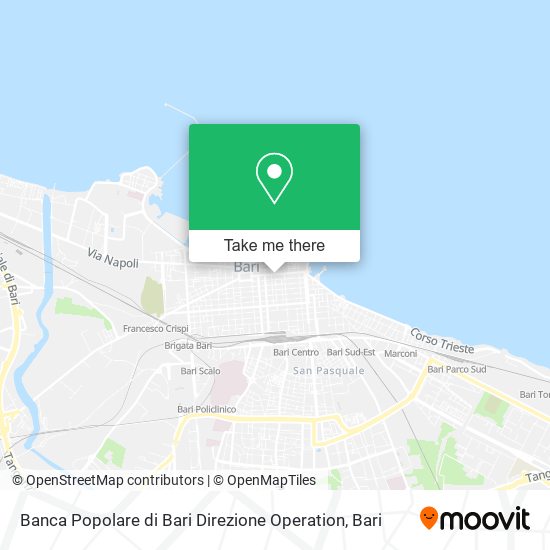 Banca Popolare di Bari Direzione Operation map