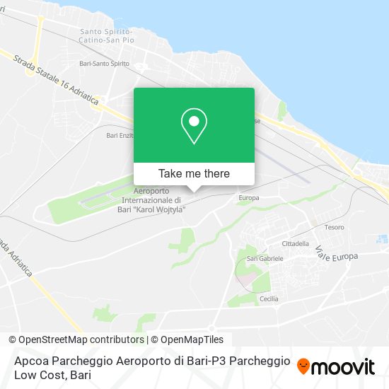 Apcoa Parcheggio Aeroporto di Bari-P3 Parcheggio Low Cost map