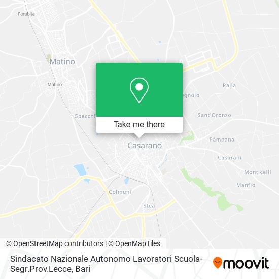 Sindacato Nazionale Autonomo Lavoratori Scuola-Segr.Prov.Lecce map