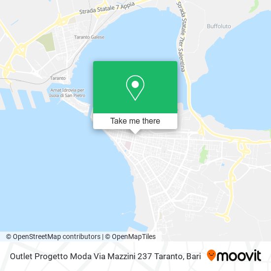 Outlet Progetto Moda Via Mazzini 237 Taranto map