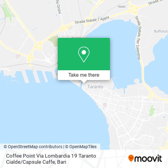 Coffee Point Via Lombardia 19 Taranto Cialde / Capsule Caffe map